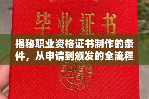 大城揭秘职业资格证书制作的条件，从申请到颁发的全流程解析