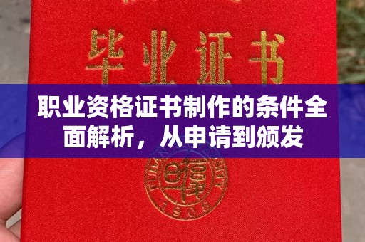 大城职业资格证书制作的条件全面解析，从申请到颁发