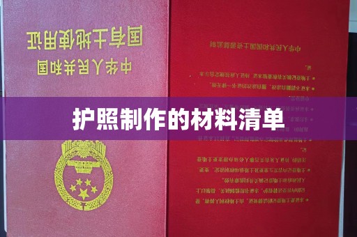 大城护照制作的材料清单