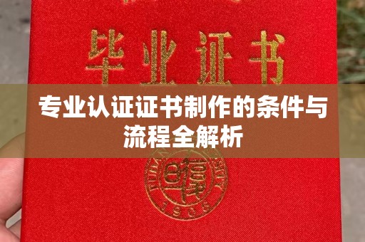 大城专业认证证书制作的条件与流程全解析