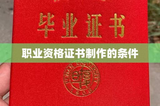 大城职业资格证书制作的条件